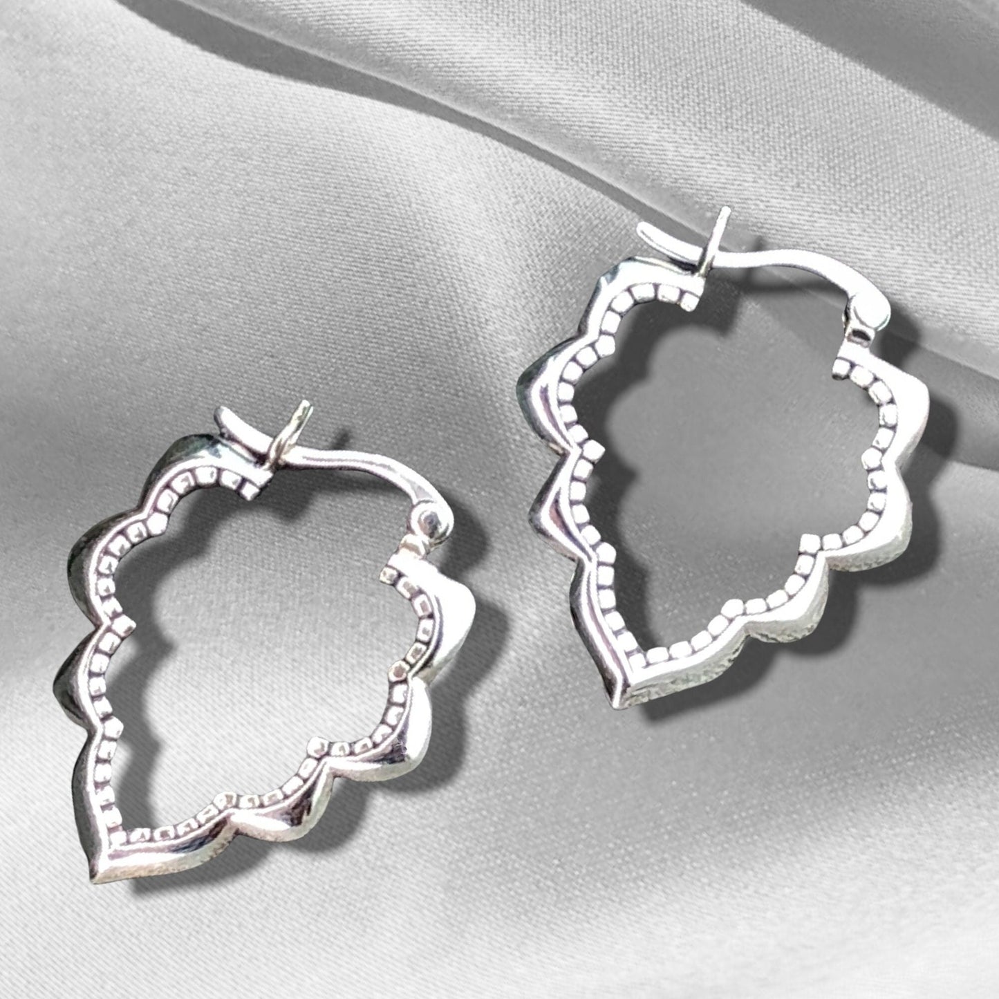 Drop Aura Ornament Earrings - 925 Sterling Silver Oriental Fairytale…