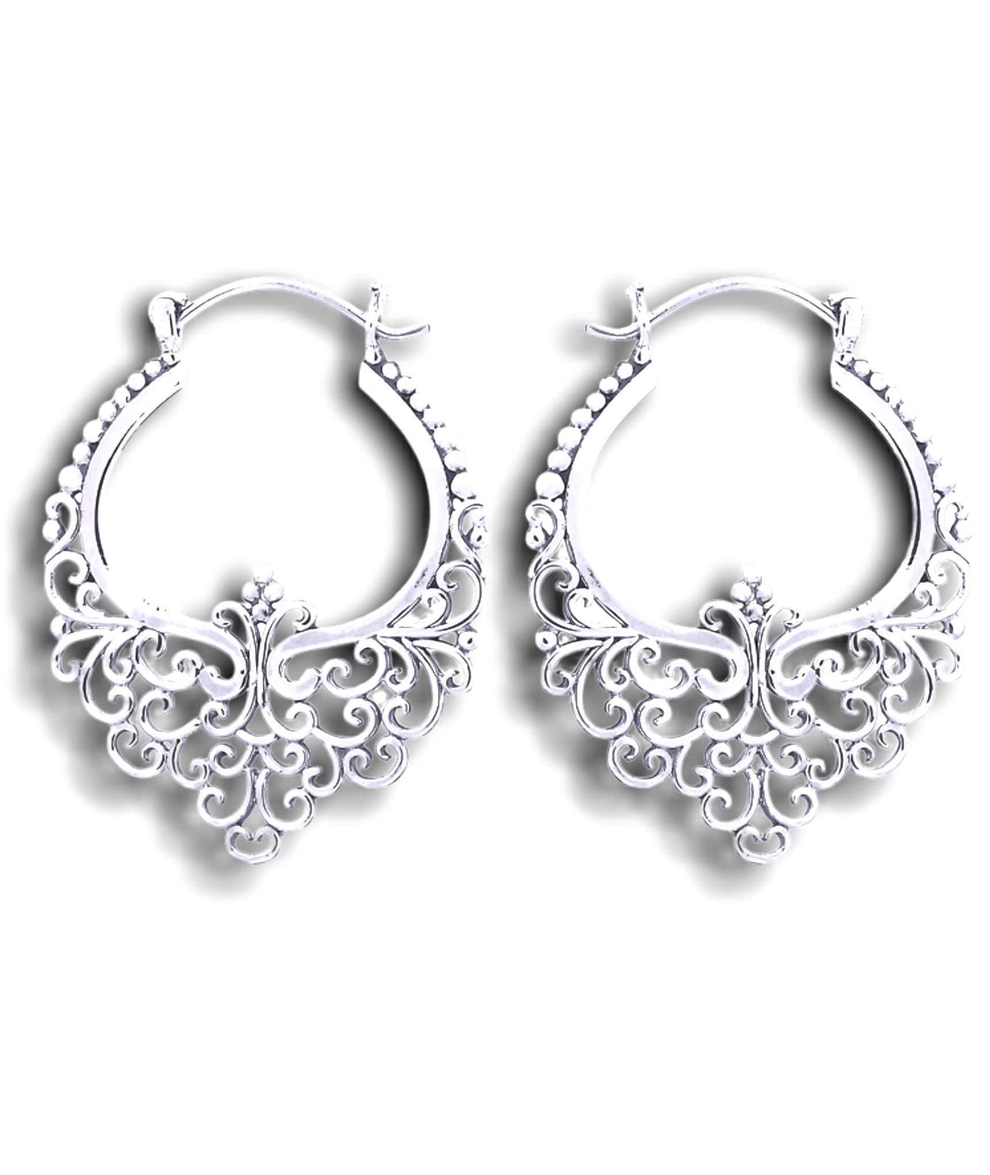 Good Karma Silver Lace Creolen - 925 Sterling Bohemian Style…