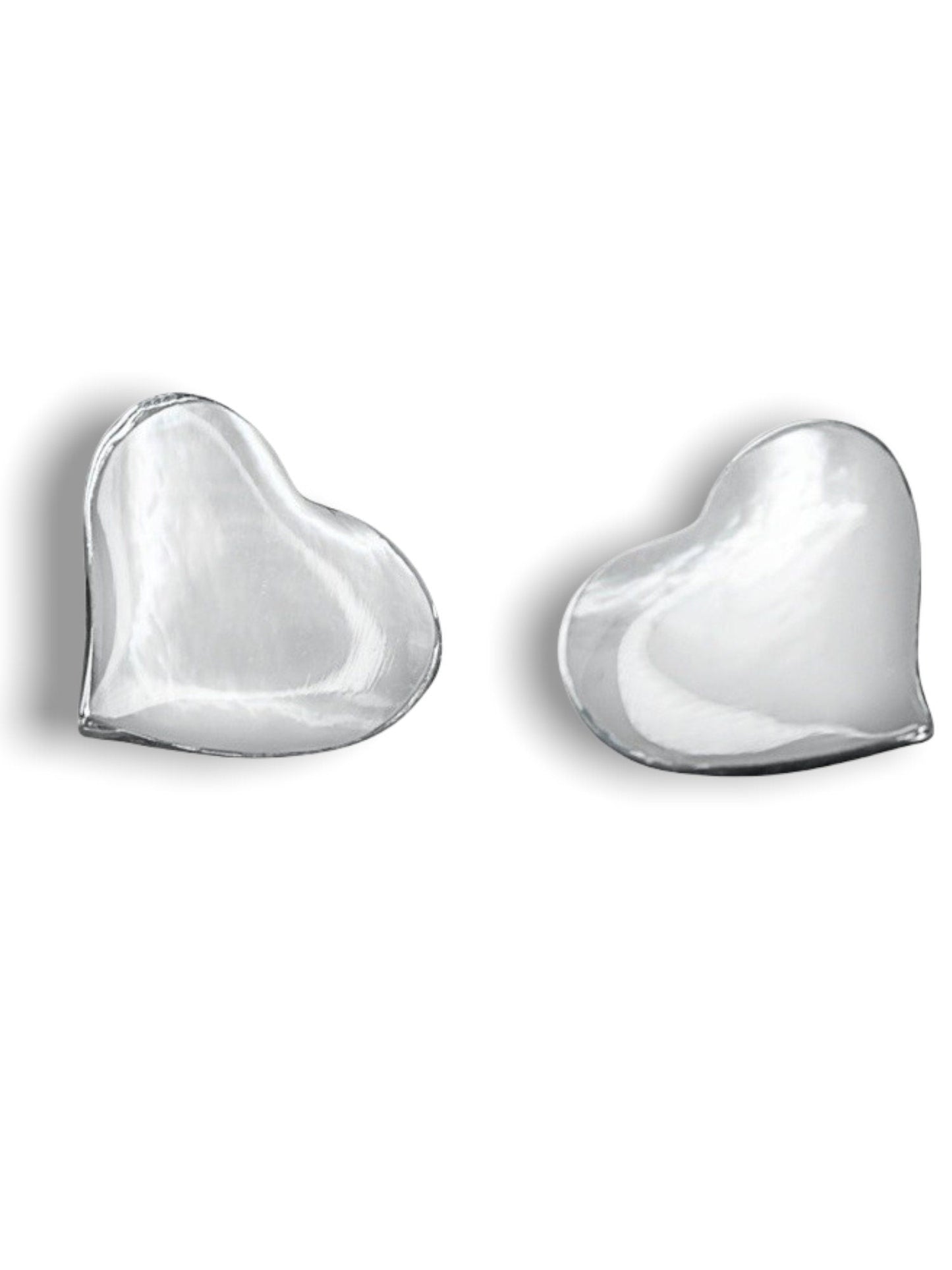 Heart-shaped mother of pearl earrings made of 925 sterling silver — 94