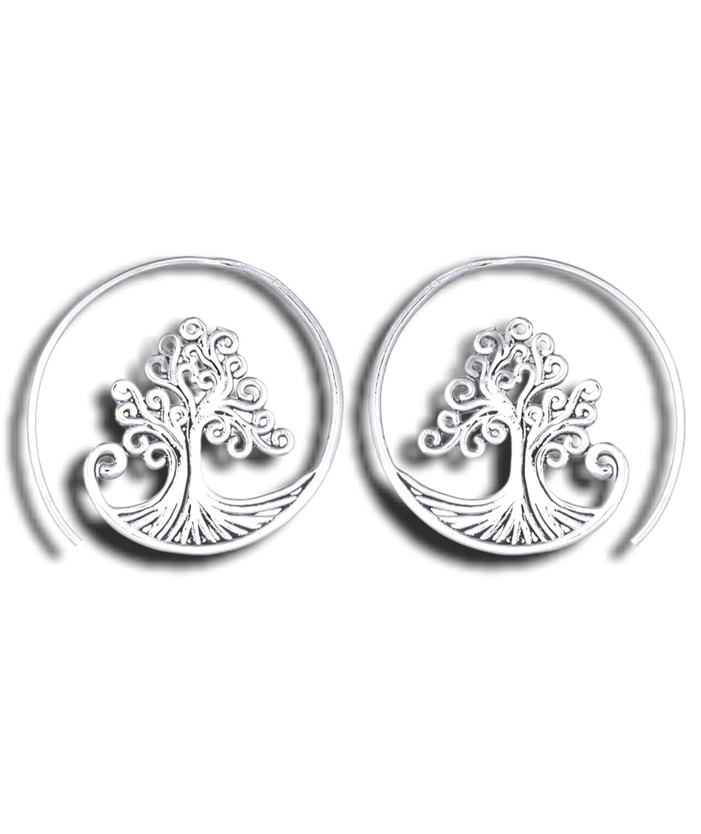 Grob Spiral Earrings - 925 Sterling Silver Tree of Life Earrings