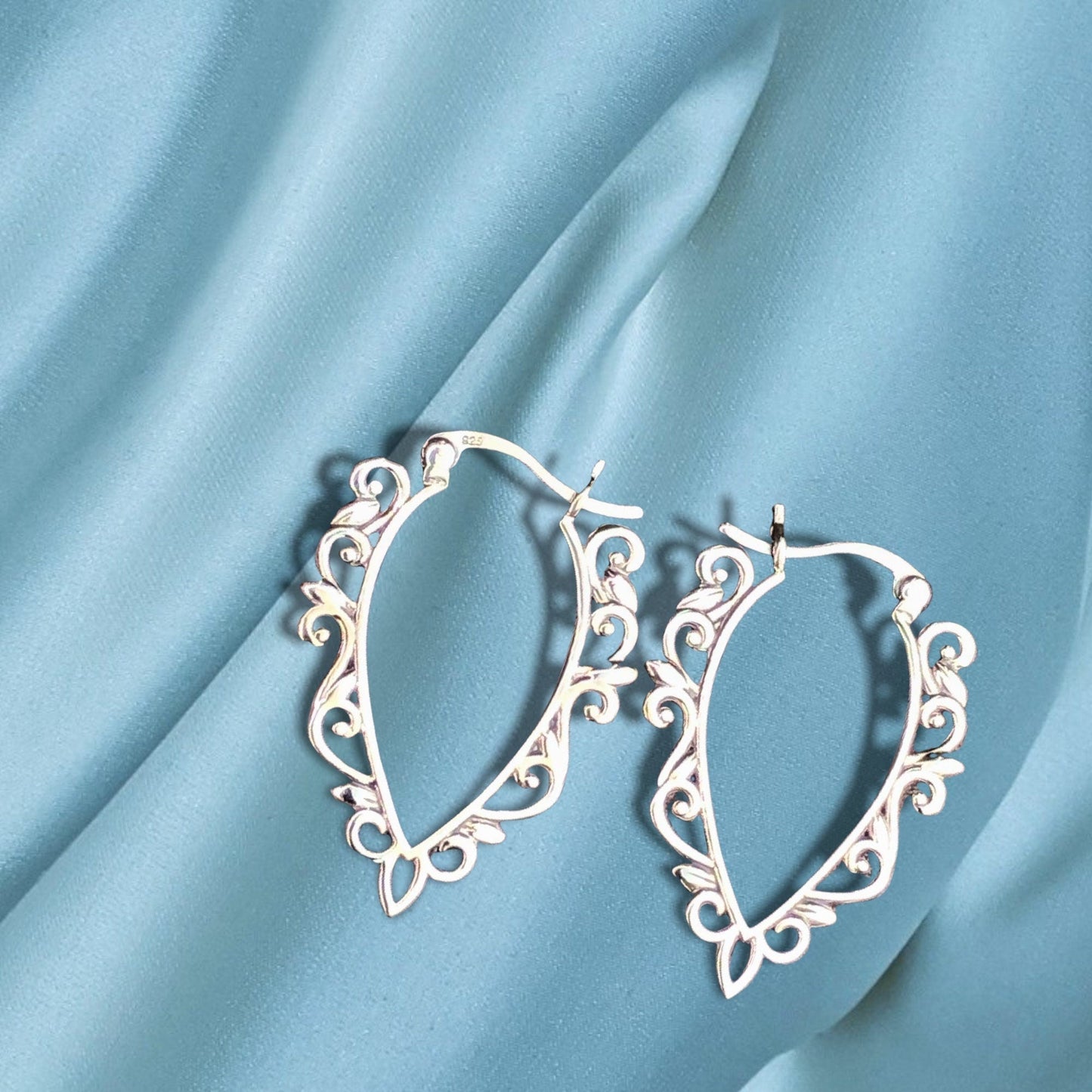 Aura Ornament Earrings - 925 Sterling Silver Oriental Fairytale…