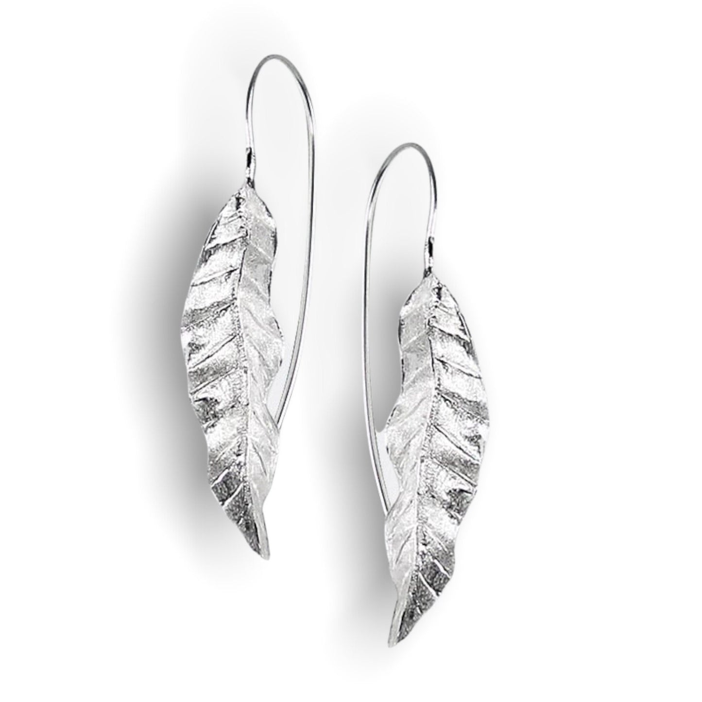 Long Leaves Earrings - 925 Sterling Silver Earrings - Elegant Nature…