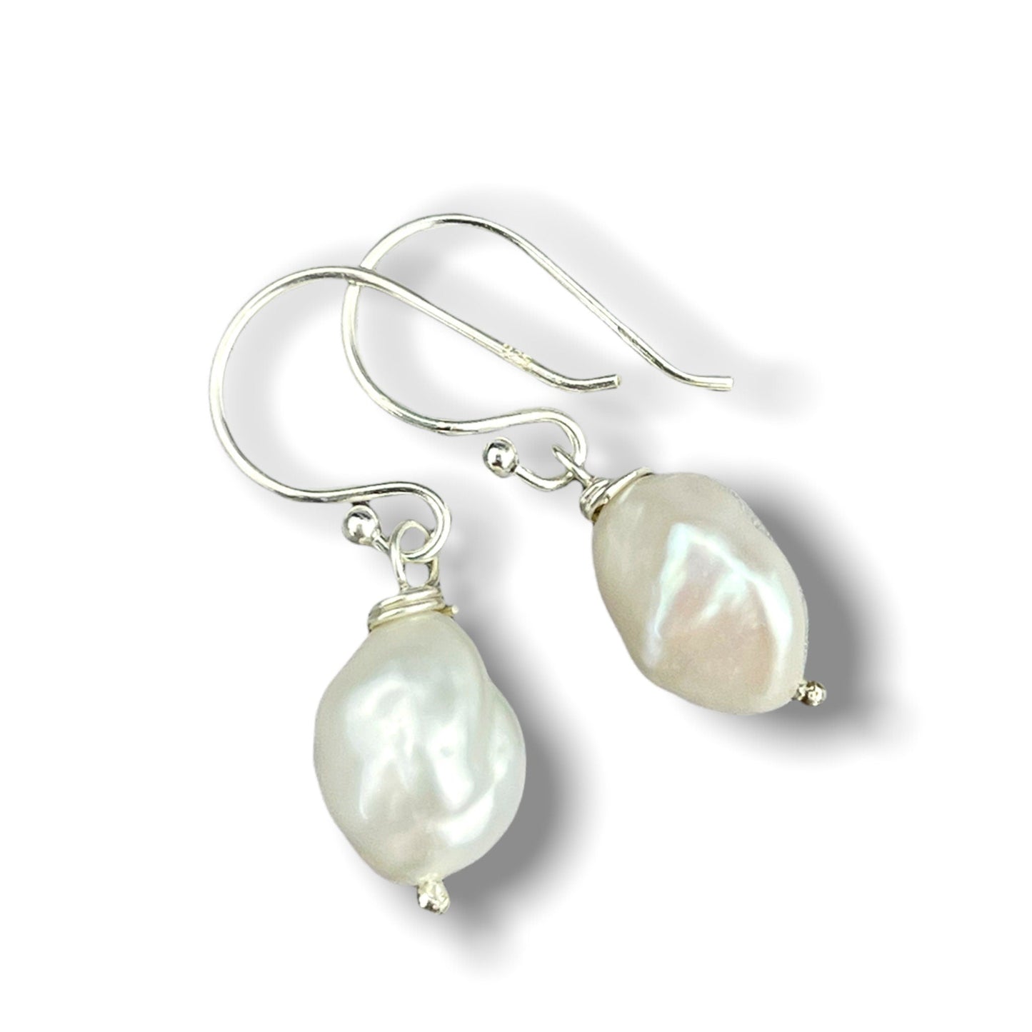Baroque freshwater pearl earrings - beads drop earrings — 132
