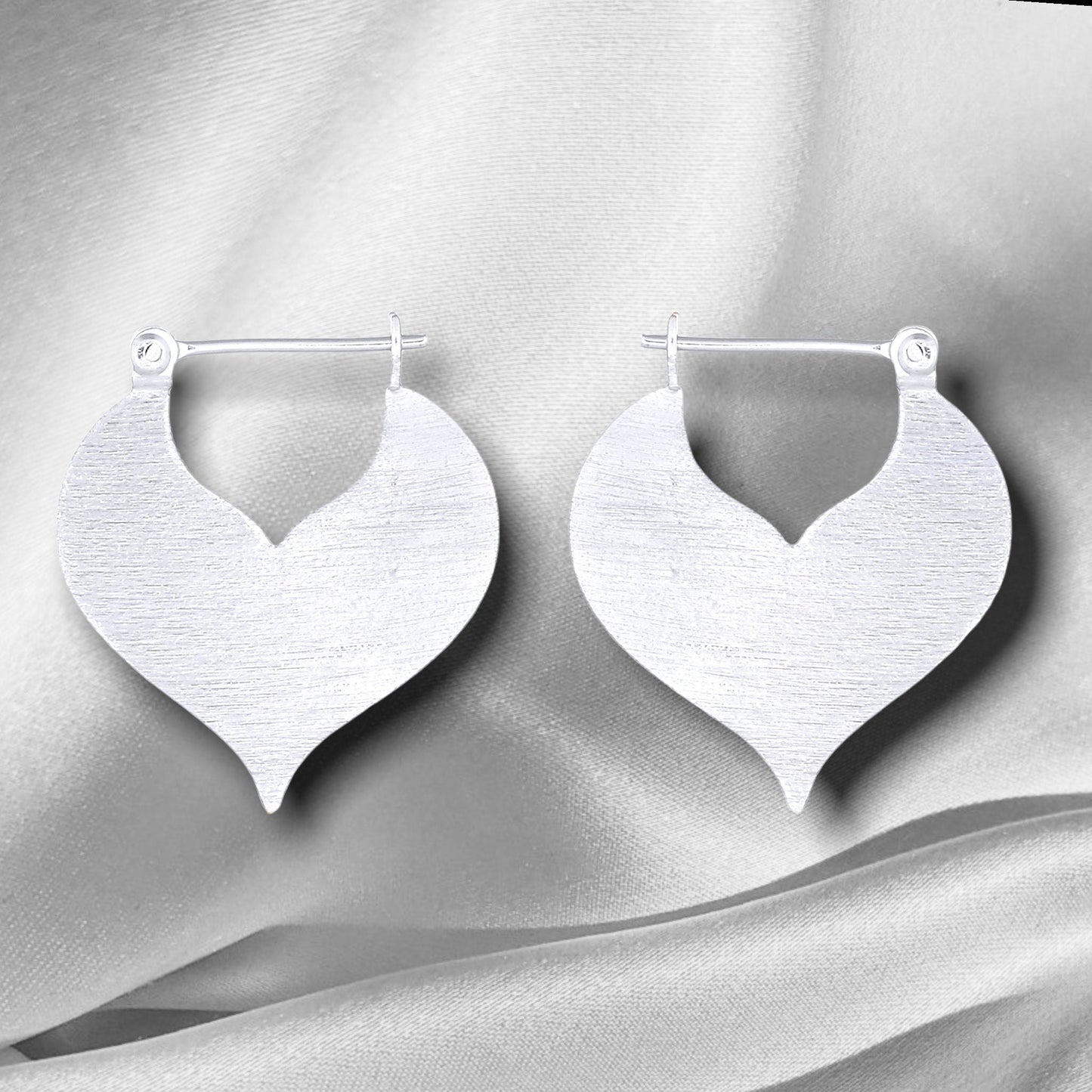 Minimalist Drop Earrings - 925 Sterling Silver Brushed Sultan 1001…