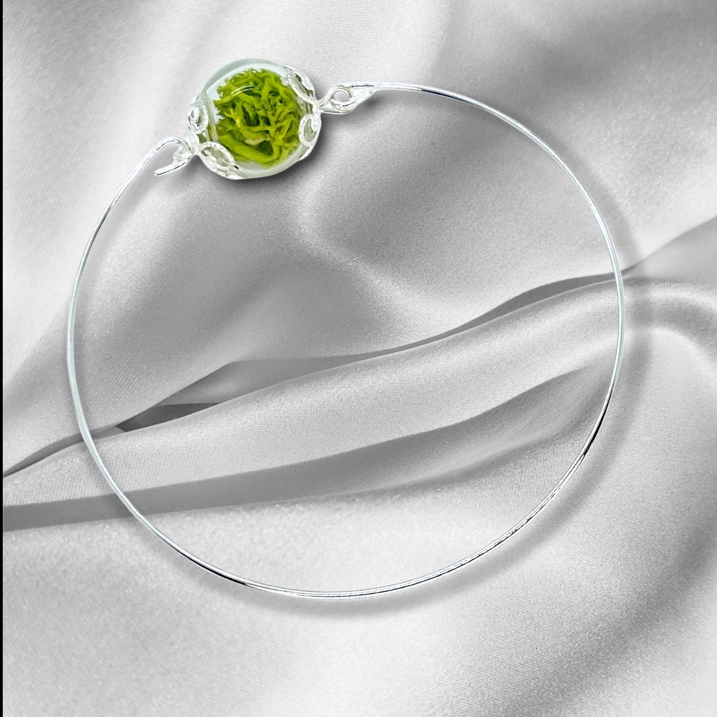 Genuine Green Moos Bangle - Minimalist Nature Jewelry - Retars 28