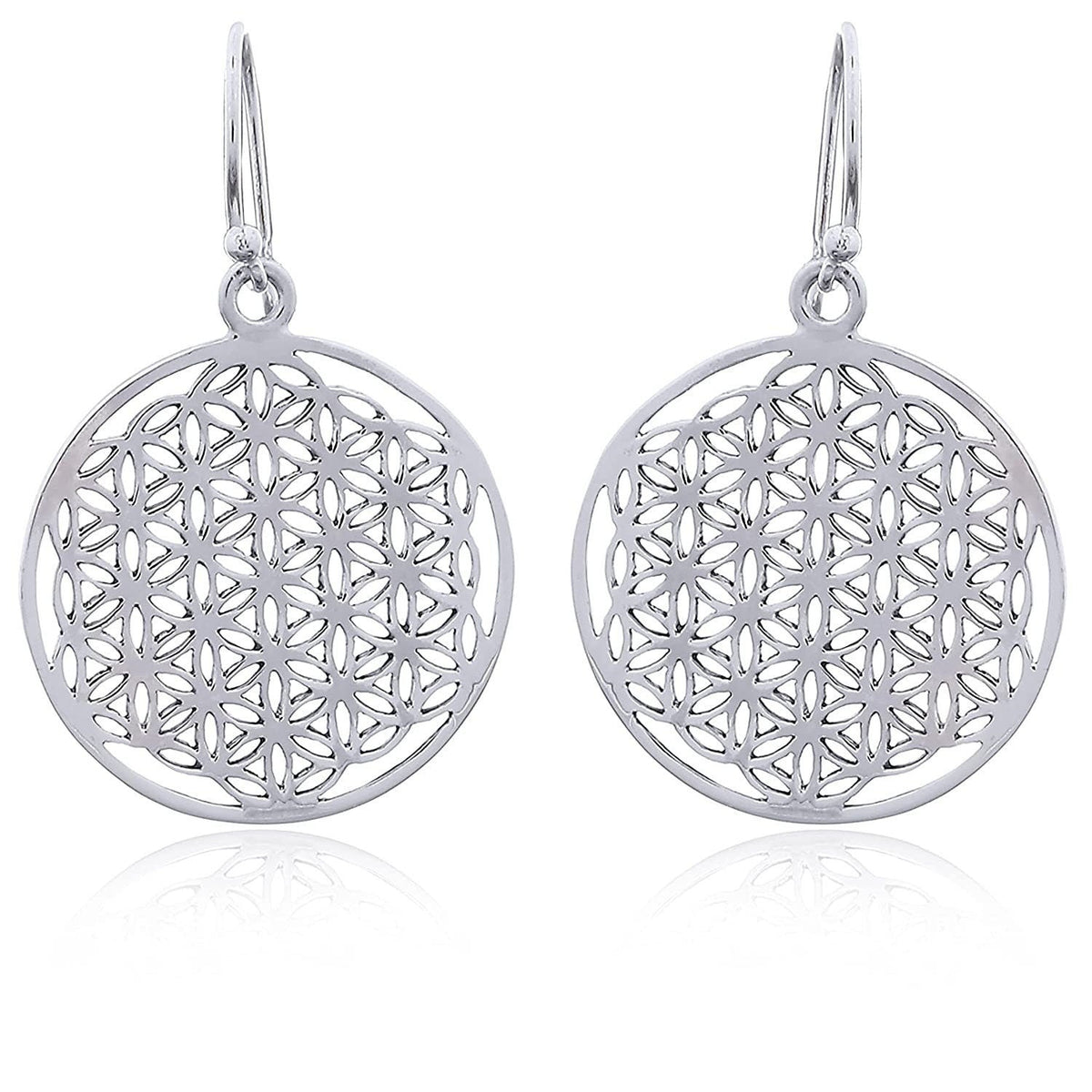 Flower of Life Earrings - 925 Sterling Silver - OHR925-114