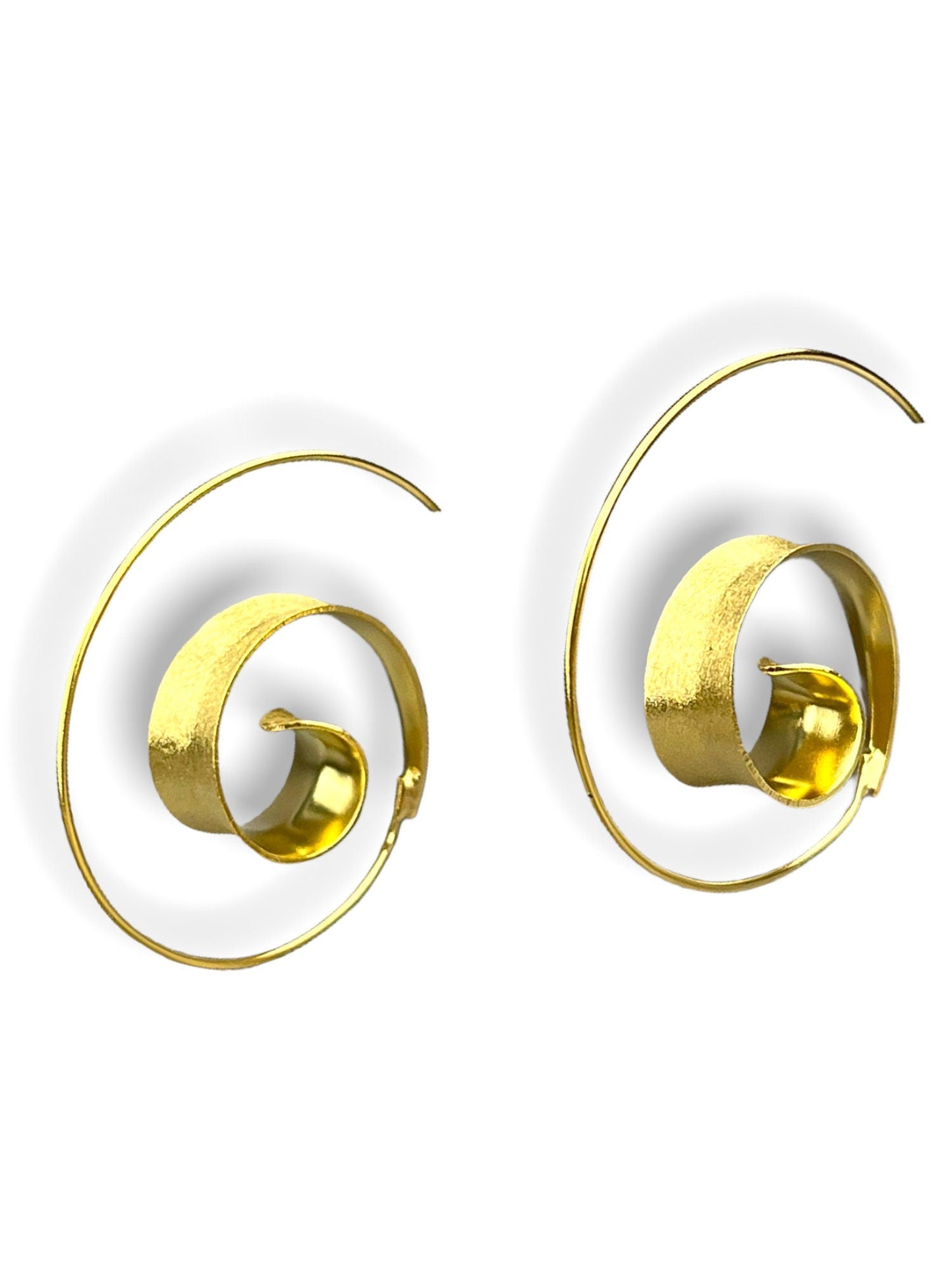 Gold Spiral Earrings - 925 Sterling Gold Gold Plated Creole…