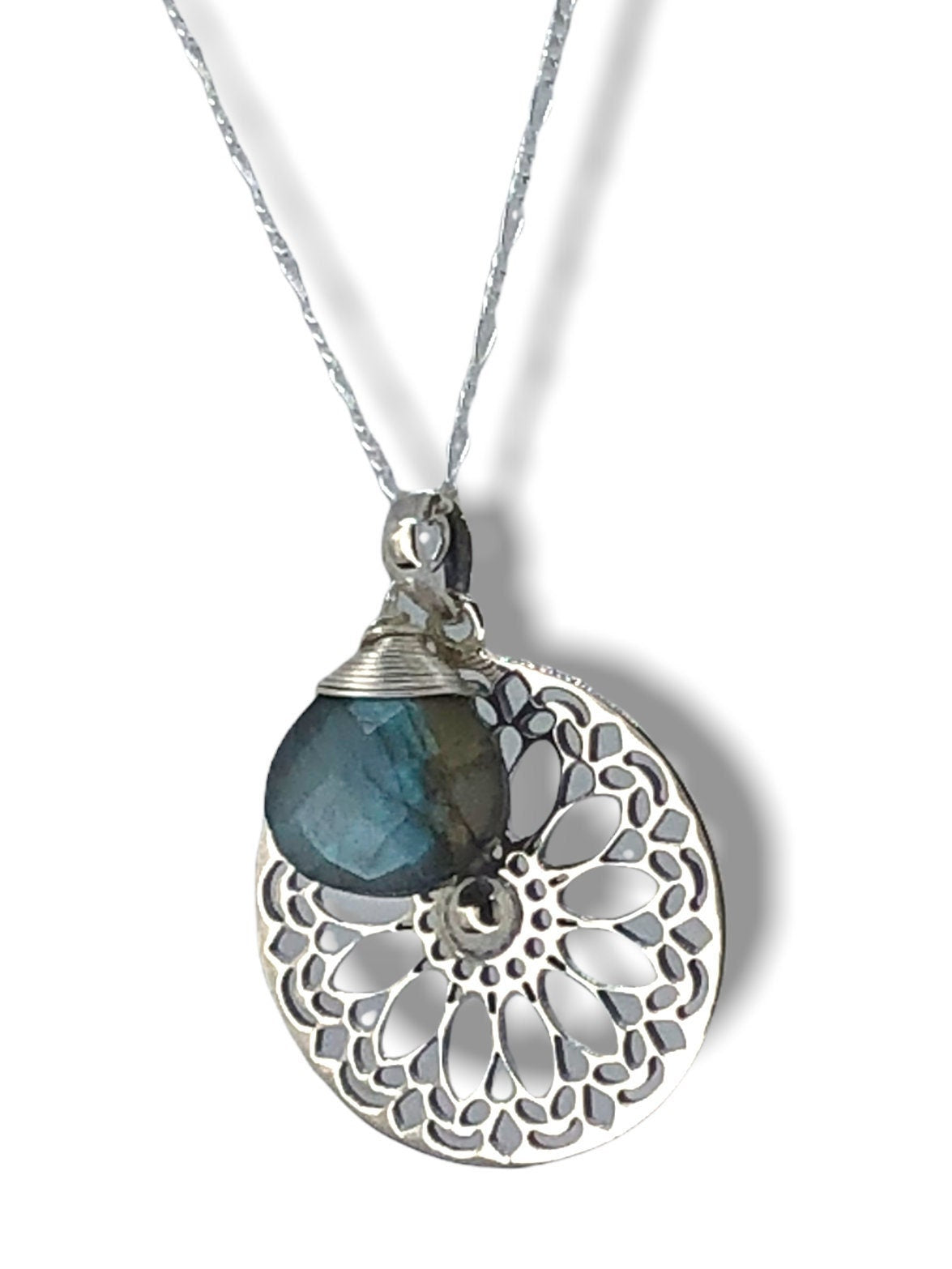 Labradorite Gemstone Mandala Jewelry Set - 925 Sterling Silver…