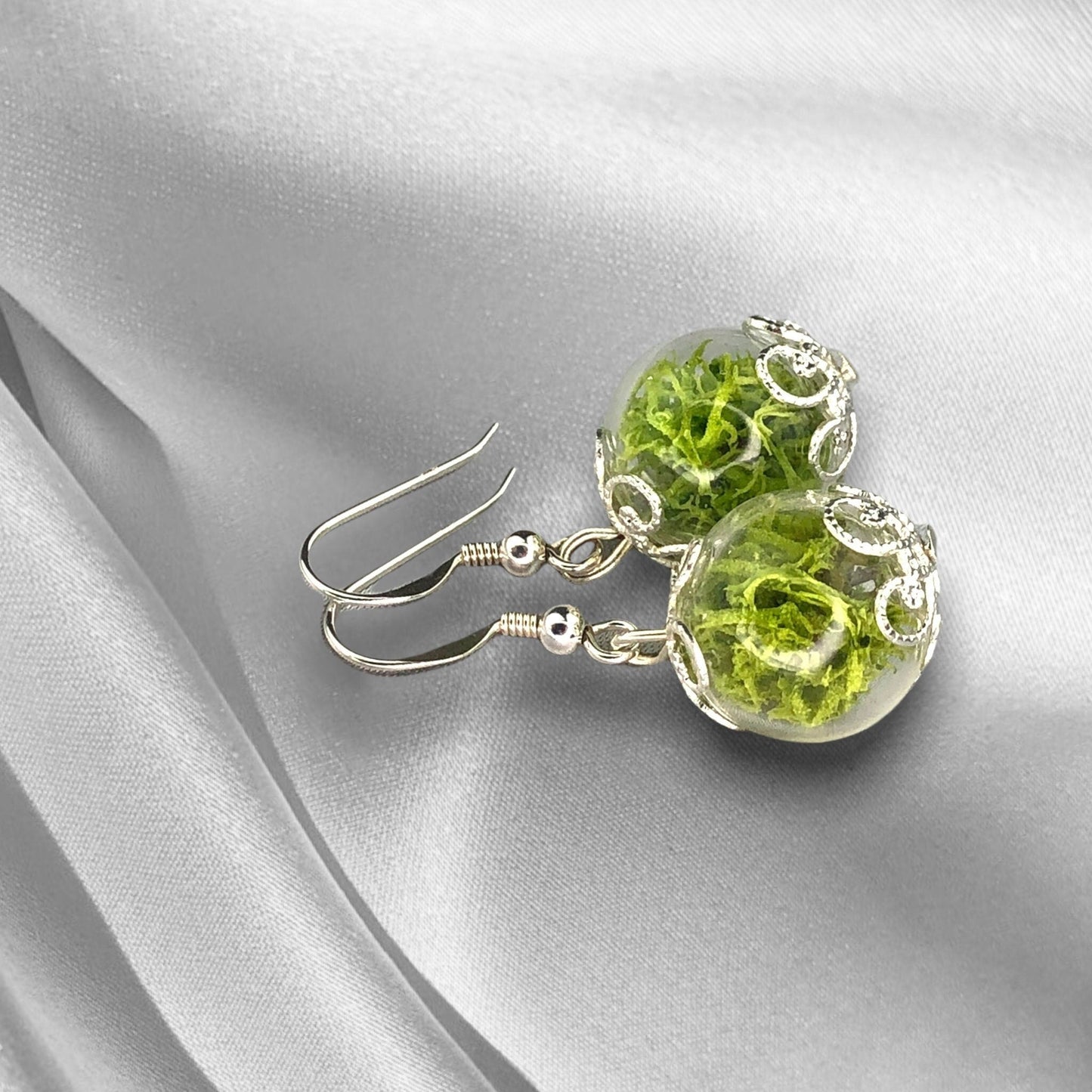 Real Moos Earrings - 925 Sterling Silver Jewelry - Botanical…