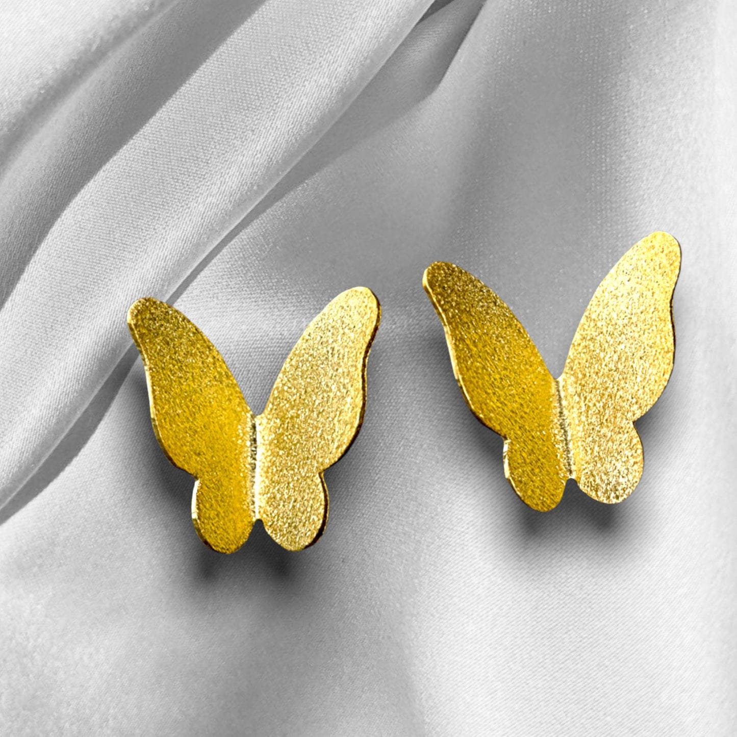 Mini Butterflies Stud Earrings - Minimalist 925 Sterling Gold Gilded…