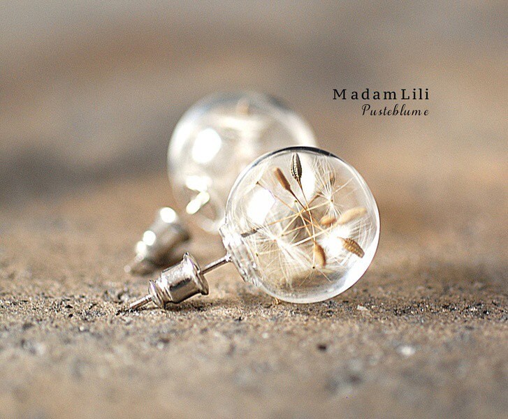 Elegant Dandelion Studs - Terrarium Botanical Nature Jewelry — 40