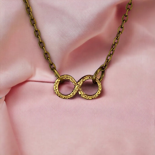 Infinity Chain - Bronze Filigree Infinity Eternity Jewelry Vintage…