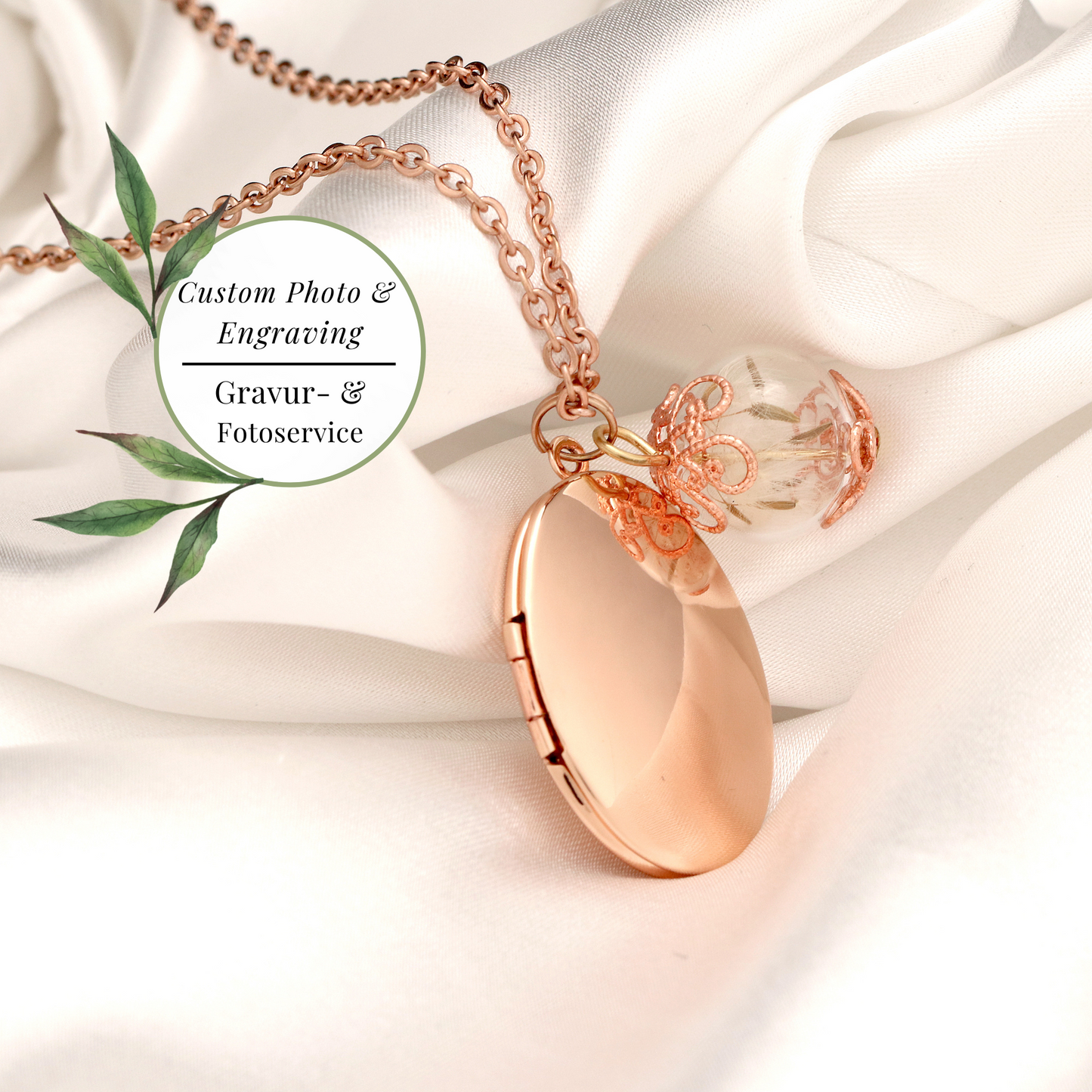 Photo medallion necklace with your photo - Pust flower trailer…