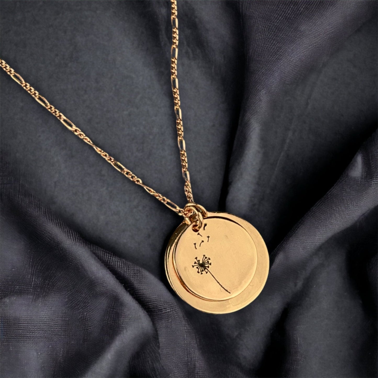 925 Sterling Rosegold Gold Plated Engraving Chain Karma & Pustflumen…