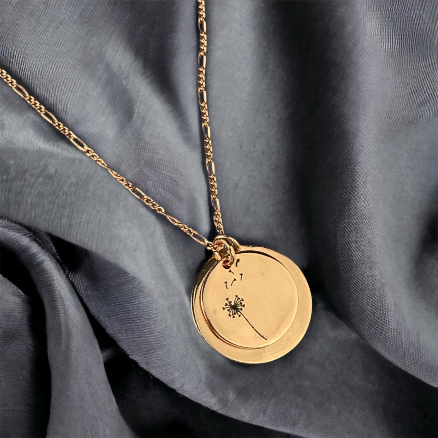 925 Sterling Rosegold Gold Plated Engraving Chain Karma & Pustflumen…