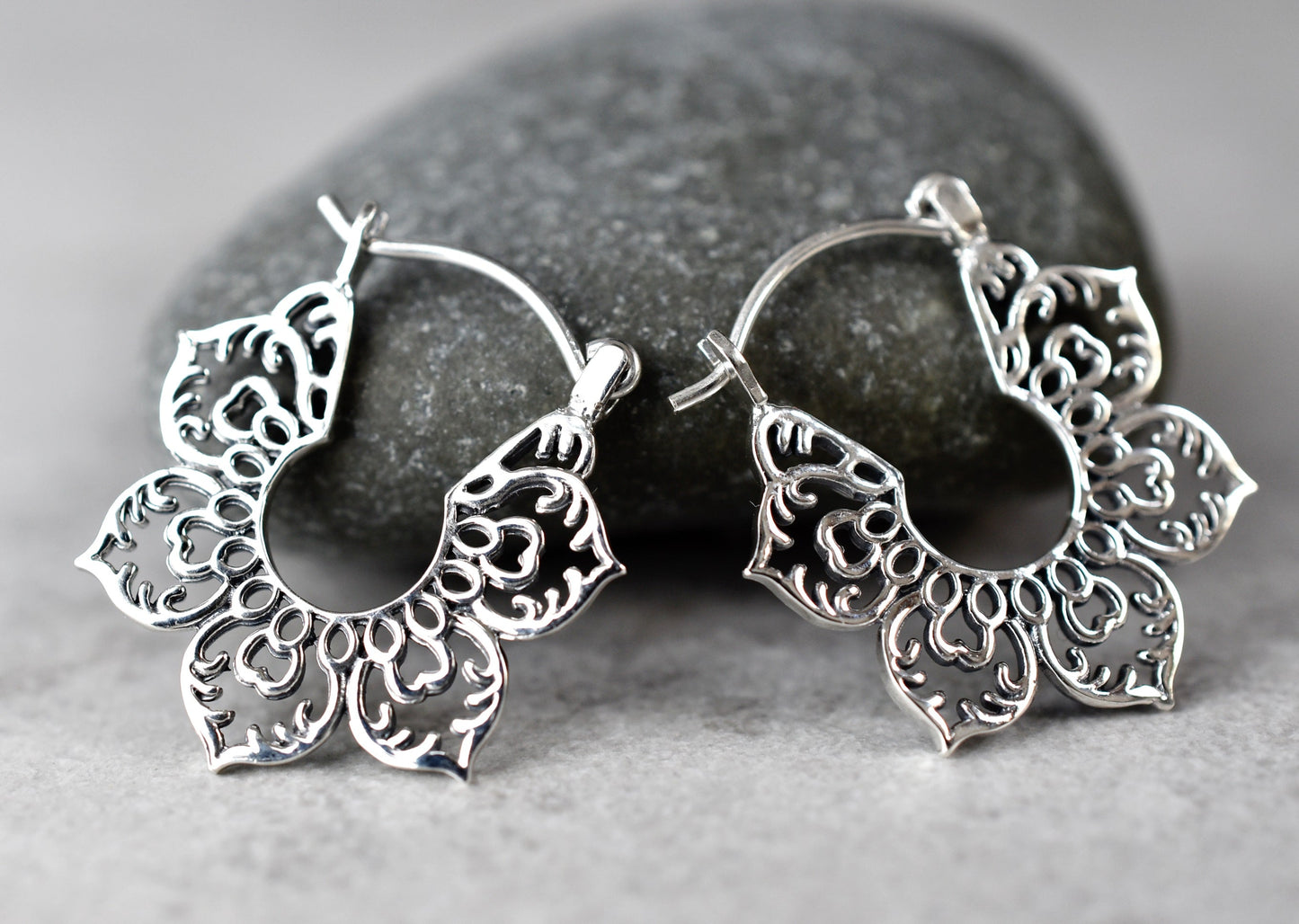 925 silver earrings karma III