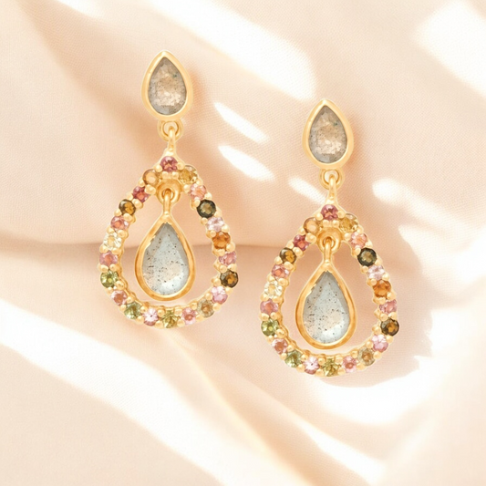 Luxurious 18K Gold Plated 925 Sterling Silver Earrings with…