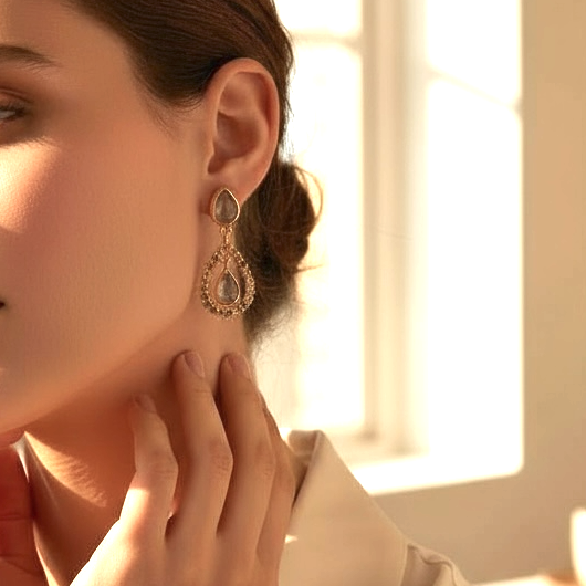 Luxurious 18K Gold Plated 925 Sterling Silver Earrings with…
