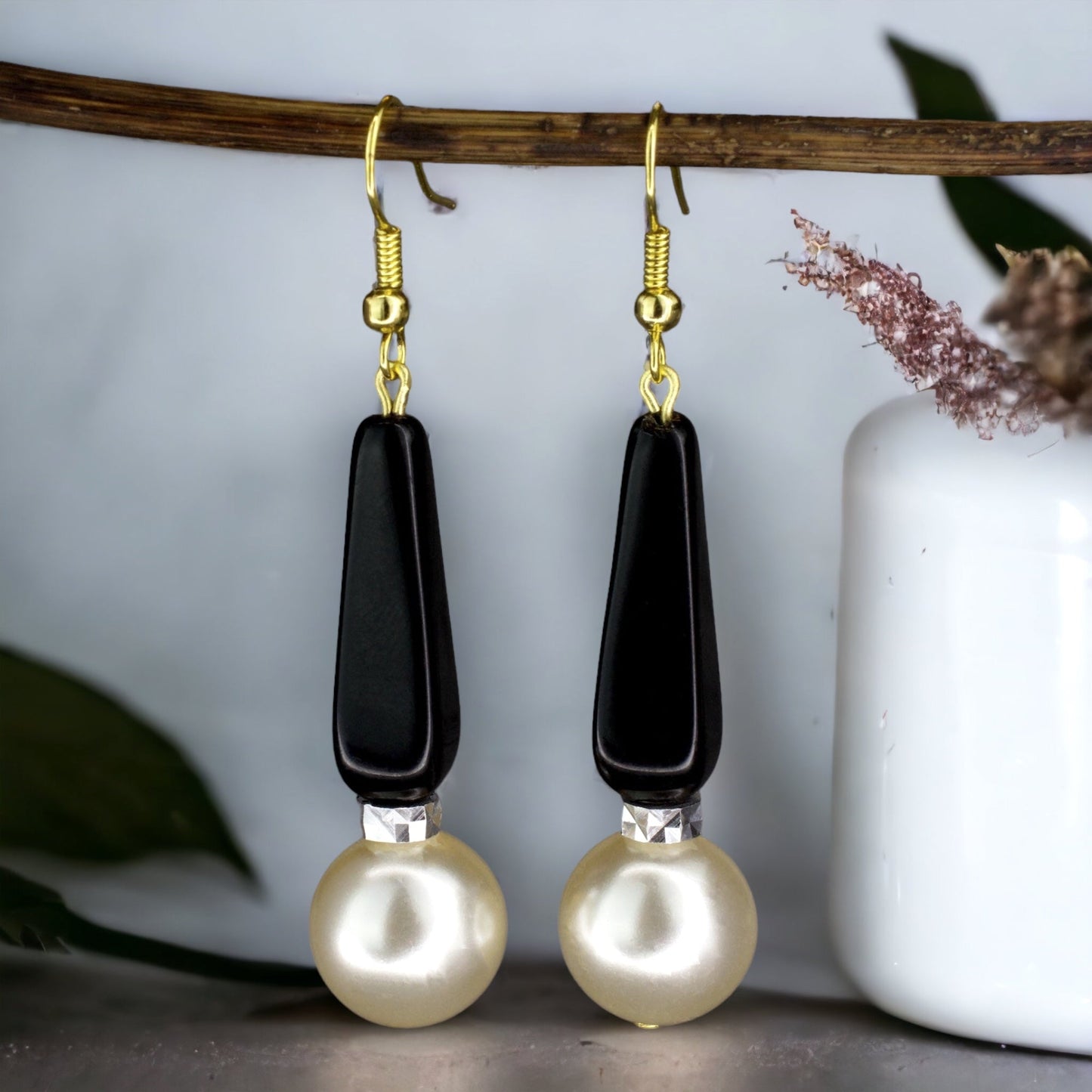 80s vintage beads earrings — 90