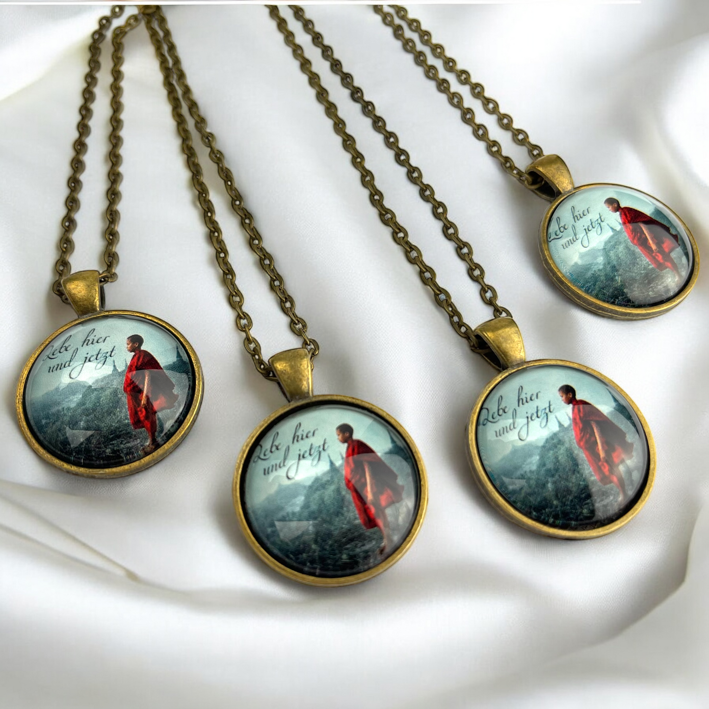 Live Here and Now — Bronze Medallion Necklace – Hypoallergenic…