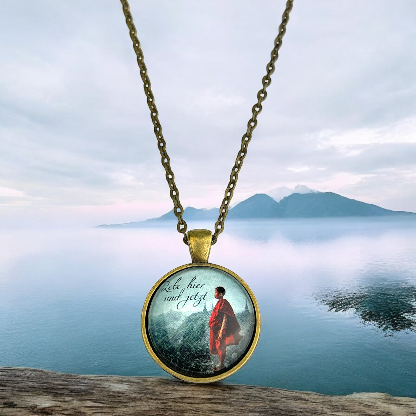 Live Here and Now — Bronze Medallion Necklace – Hypoallergenic…