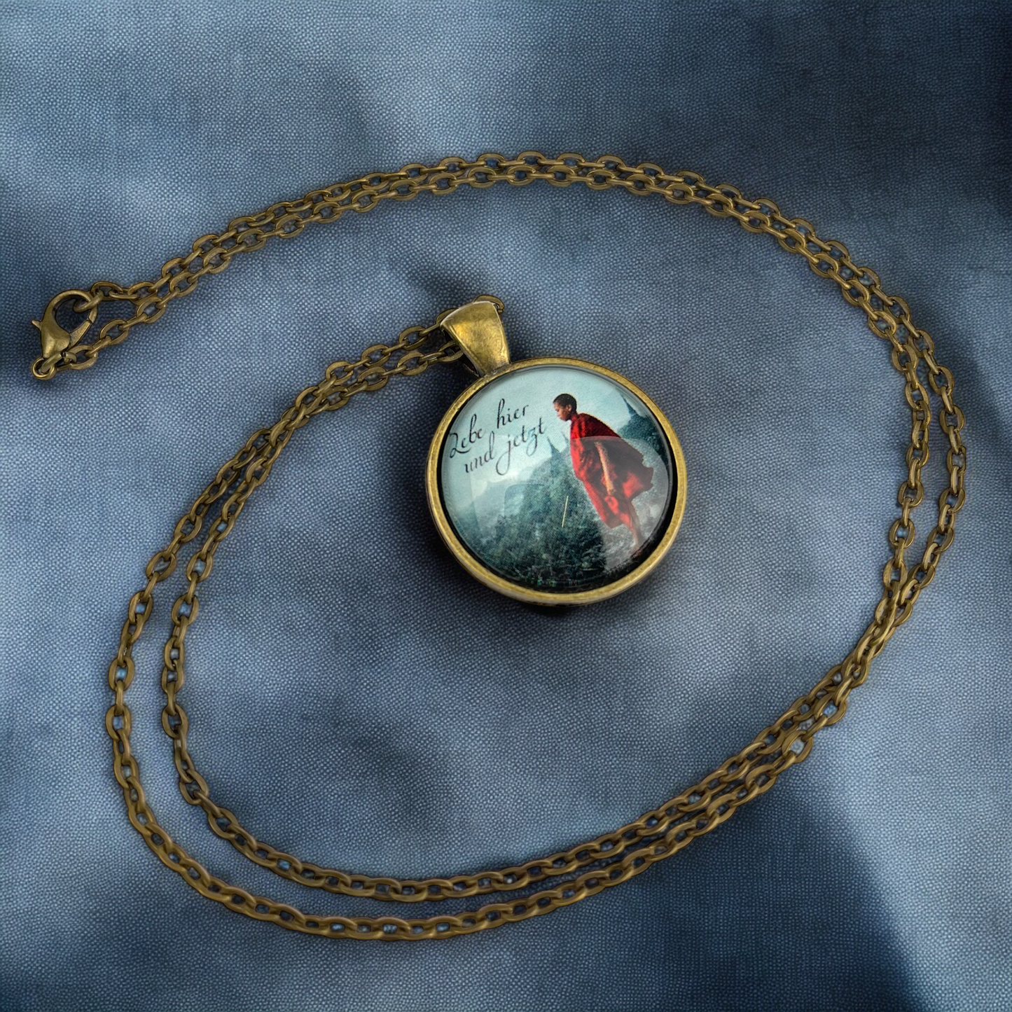 Live Here and Now — Bronze Medallion Necklace – Hypoallergenic…