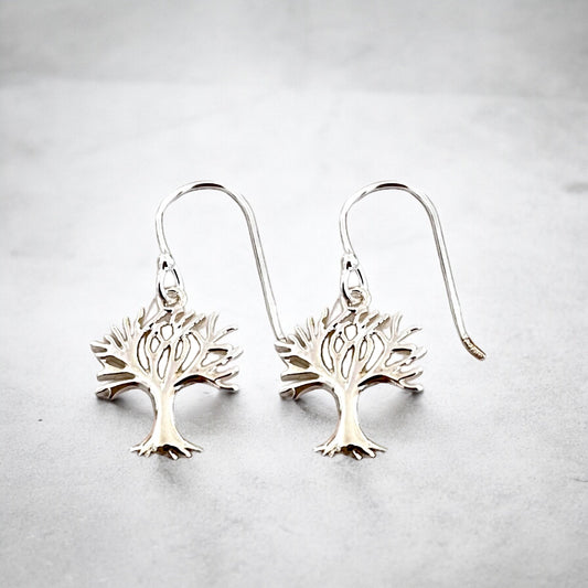 925 Sterling Silver Tree of Life Earrings – Hypoallergenic, 26mm…