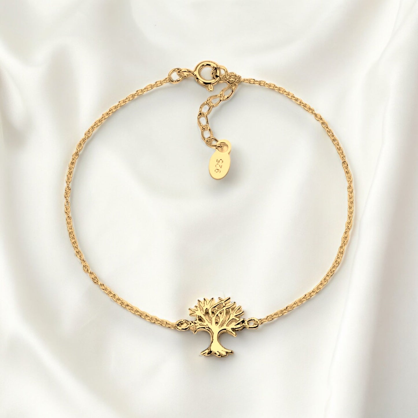 Bracelet with Tree of Life in 925 Sterling Silver - 18K Gold plated…