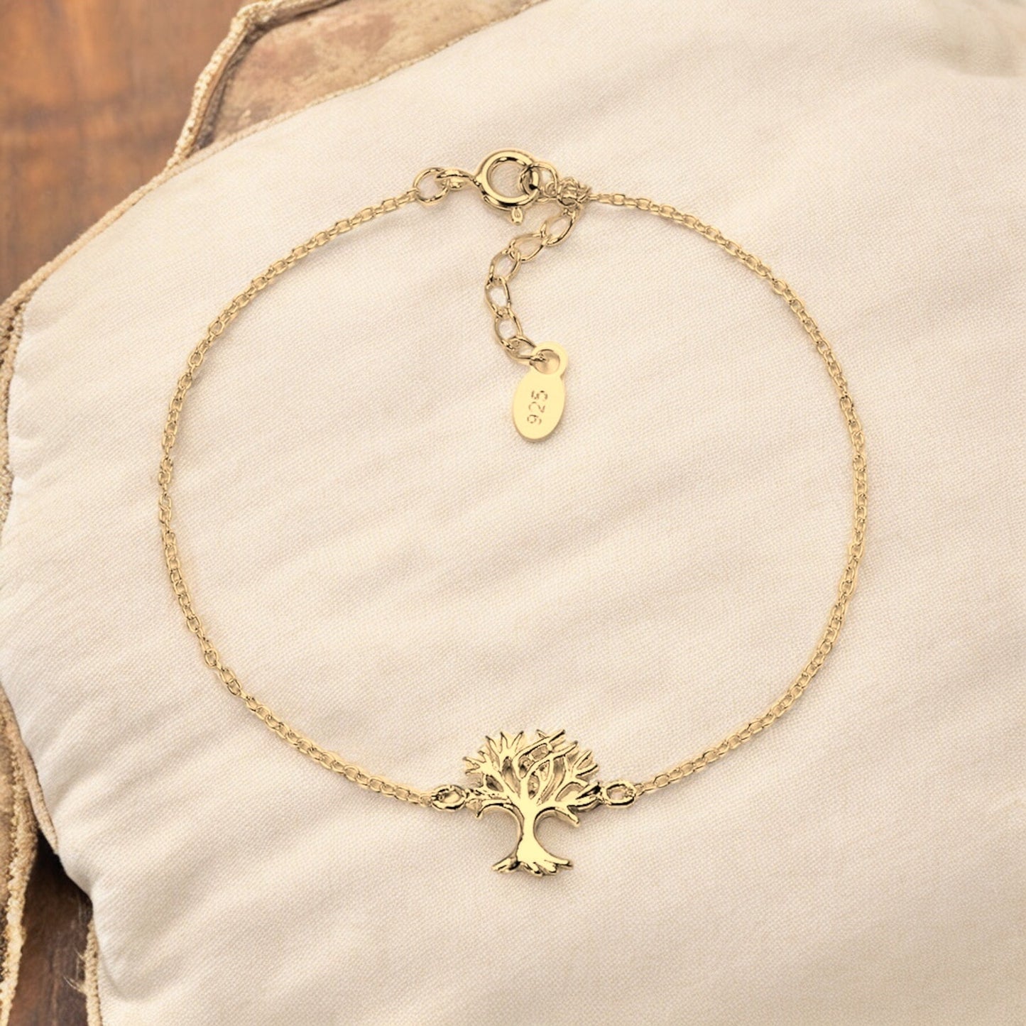 Bracelet with Tree of Life in 925 Sterling Silver - 18K Gold plated…