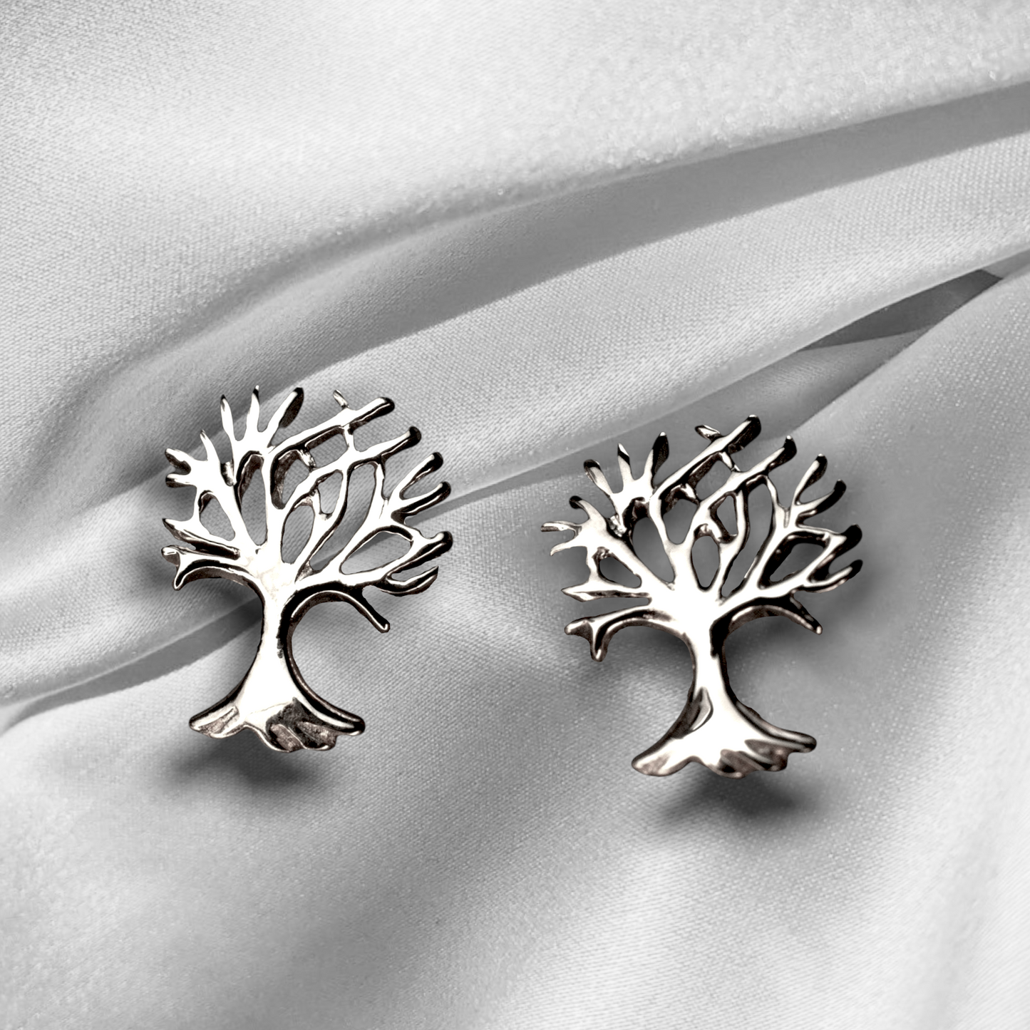 Living Tree Mini Stud Earrings - 925 Sterling Silver Minimalist…