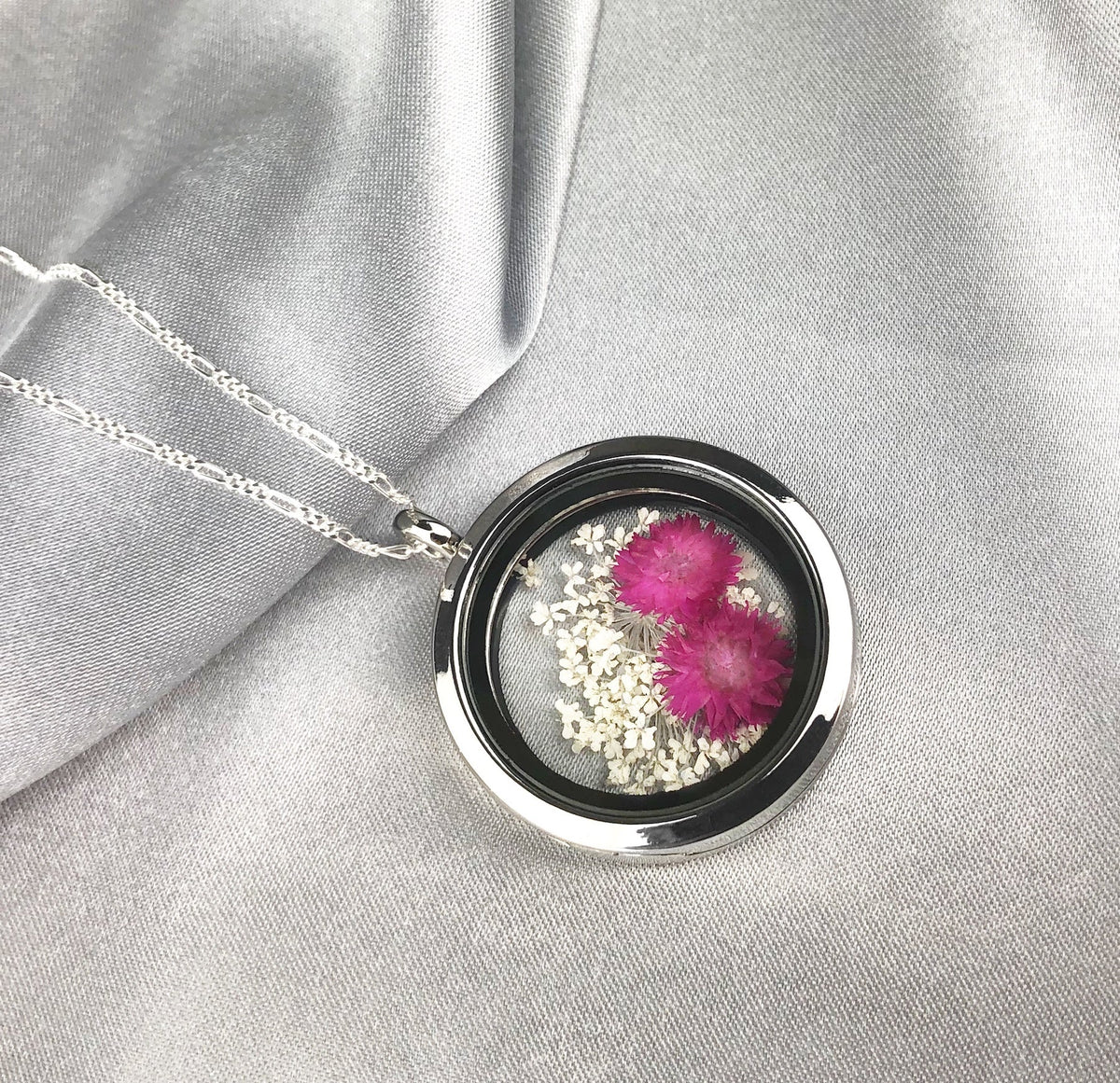 real Flowers Zest for Life Amulet - 925 Sterling Silver - K925-132
