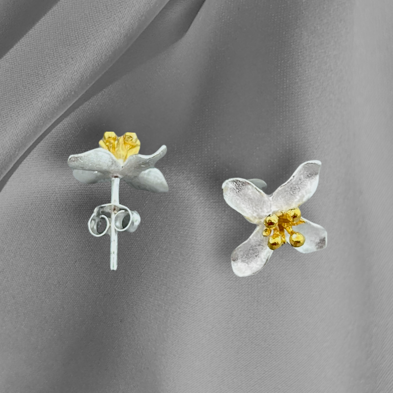 925 silver stud earrings Lilies