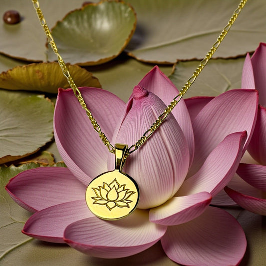 18K gold-plated lotus necklace made of 925 sterling silver…