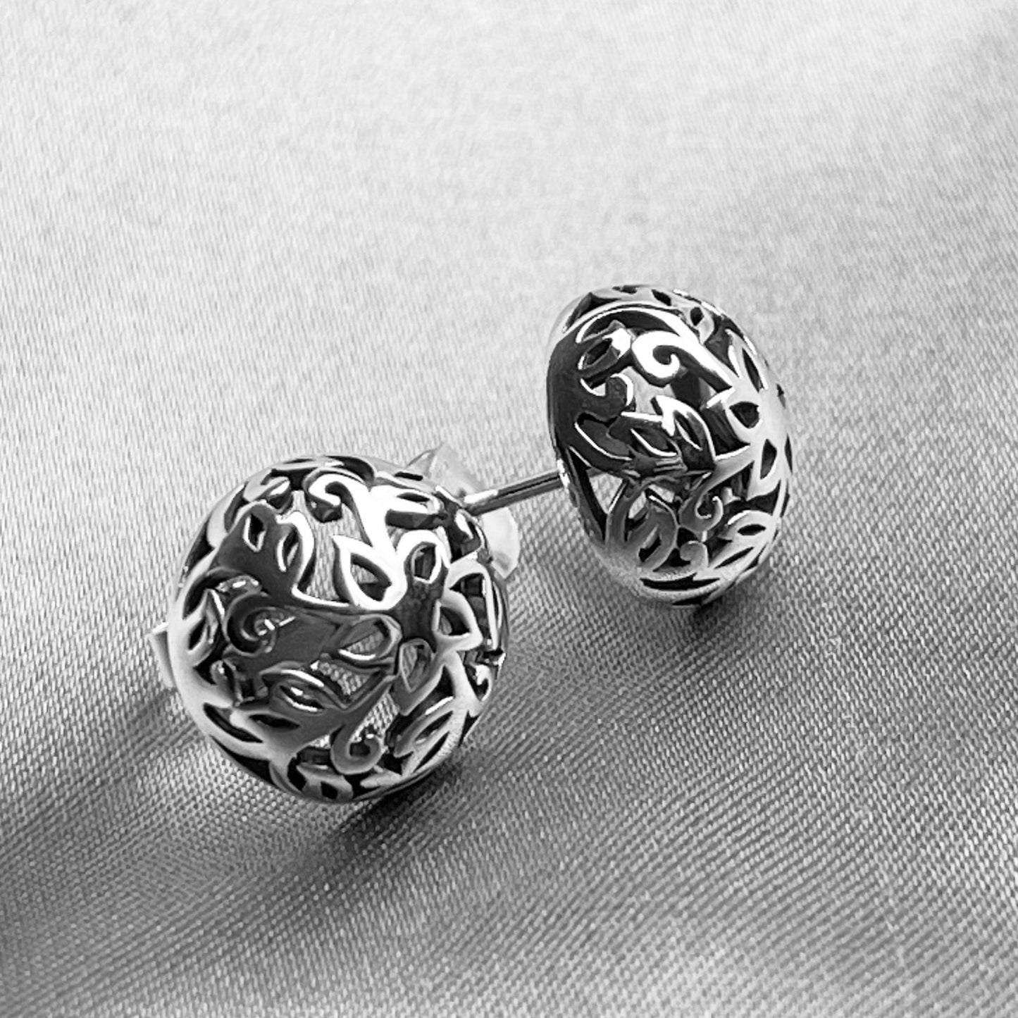 Lotus Stud Earrings - 925 Sterling Silver