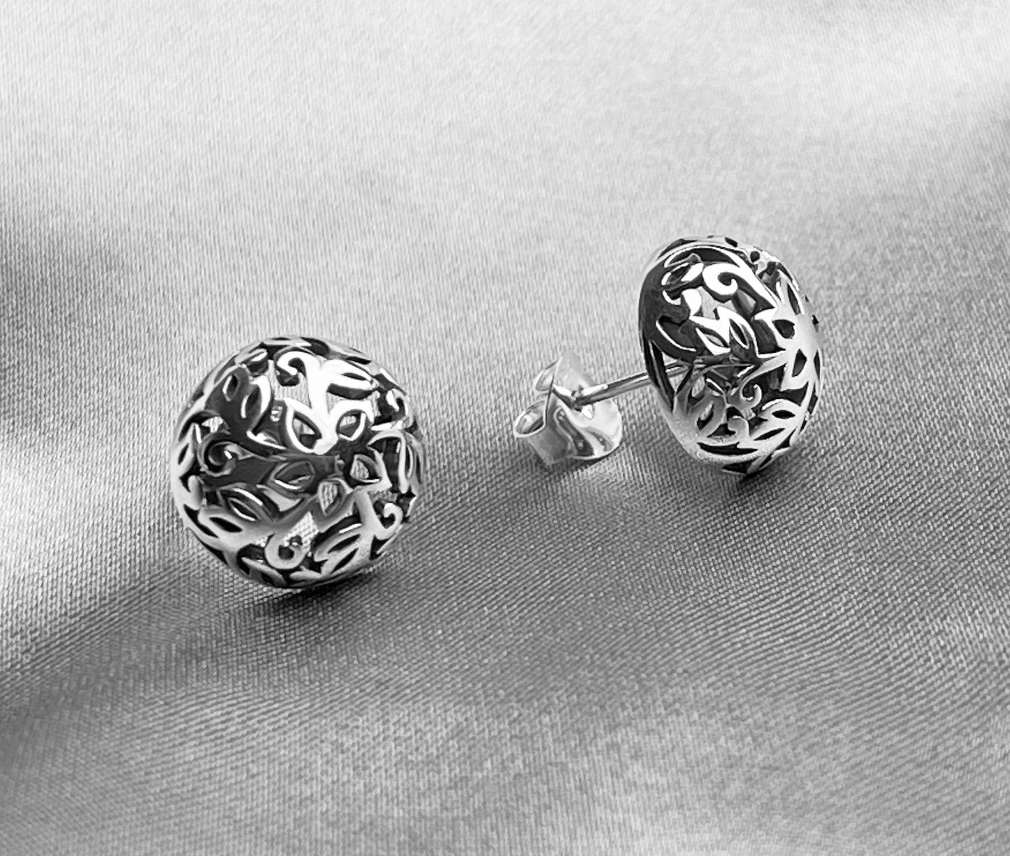 Lotus Stud Earrings - 925 Sterling Silver