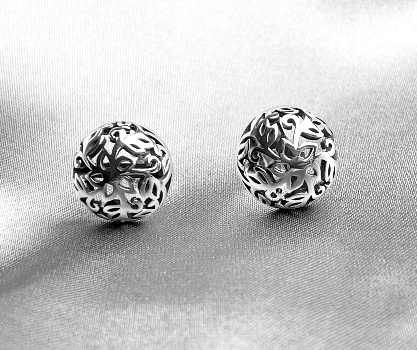 Lotus Stud Earrings - 925 Sterling Silver