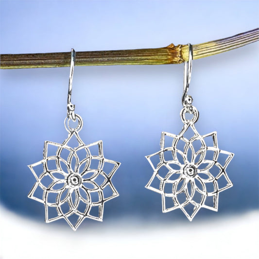Mandala — 925 Sterling Silver Earrings