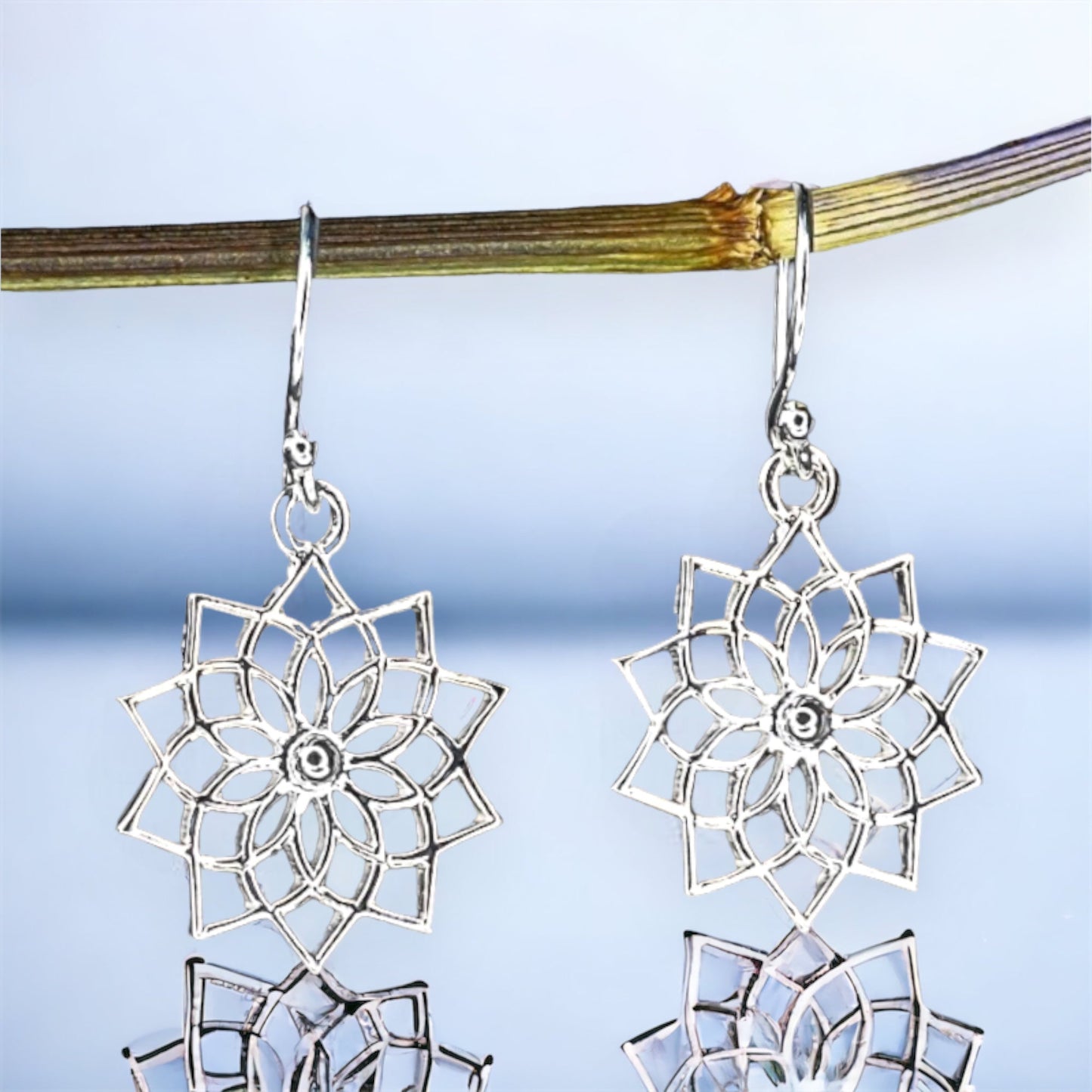 Mandala — 925 Sterling Silver Earrings