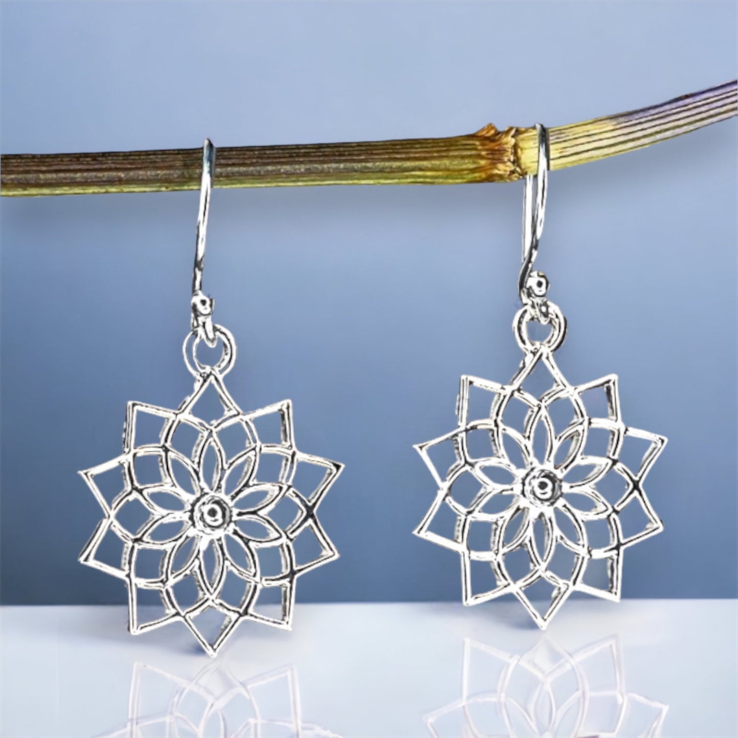 Mandala — 925 Sterling Silver Earrings