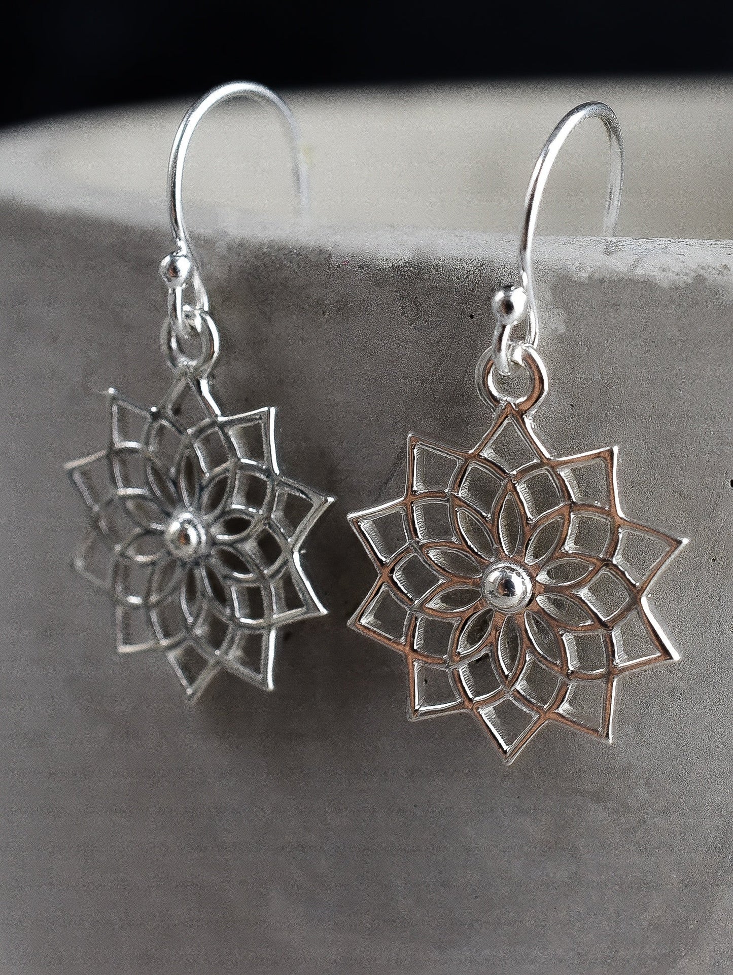 Mandala — 925 Sterling Silver Earrings