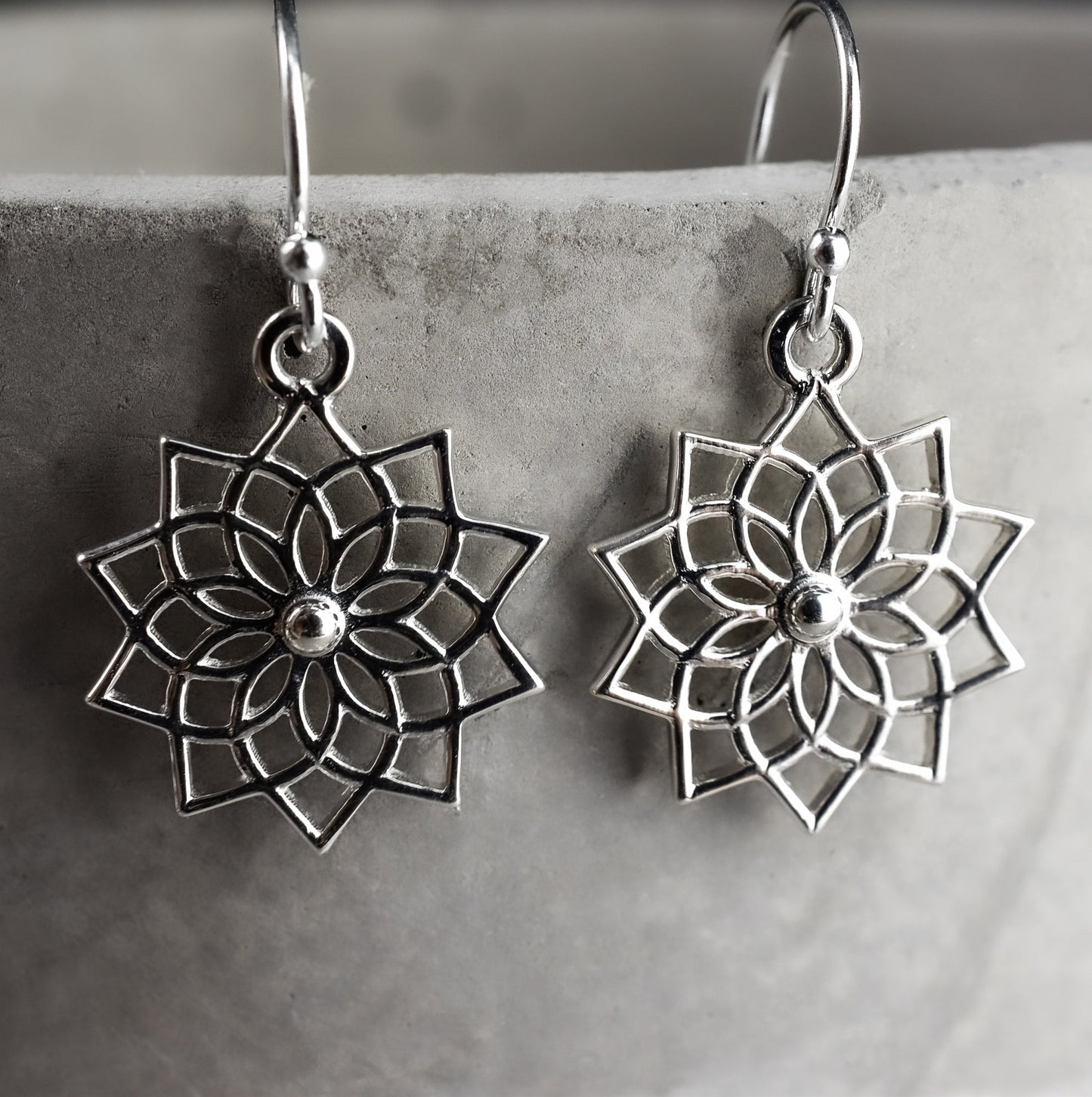 Mandala — 925 Sterling Silver Earrings