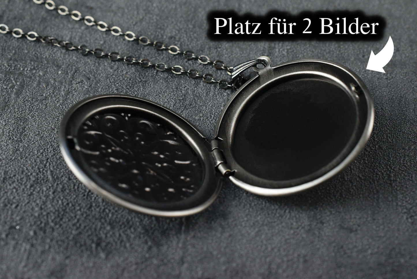 MARRAKESH III Antique Silver Photo Locket Necklace - Customizable…