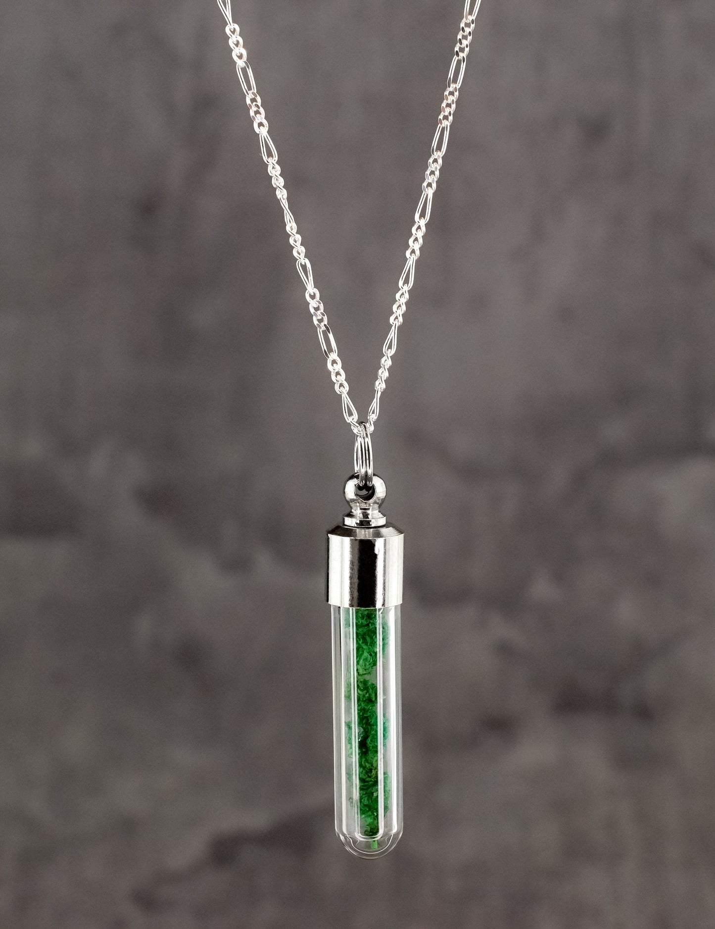 925 Sterling Silver Chain with Genuine Moss