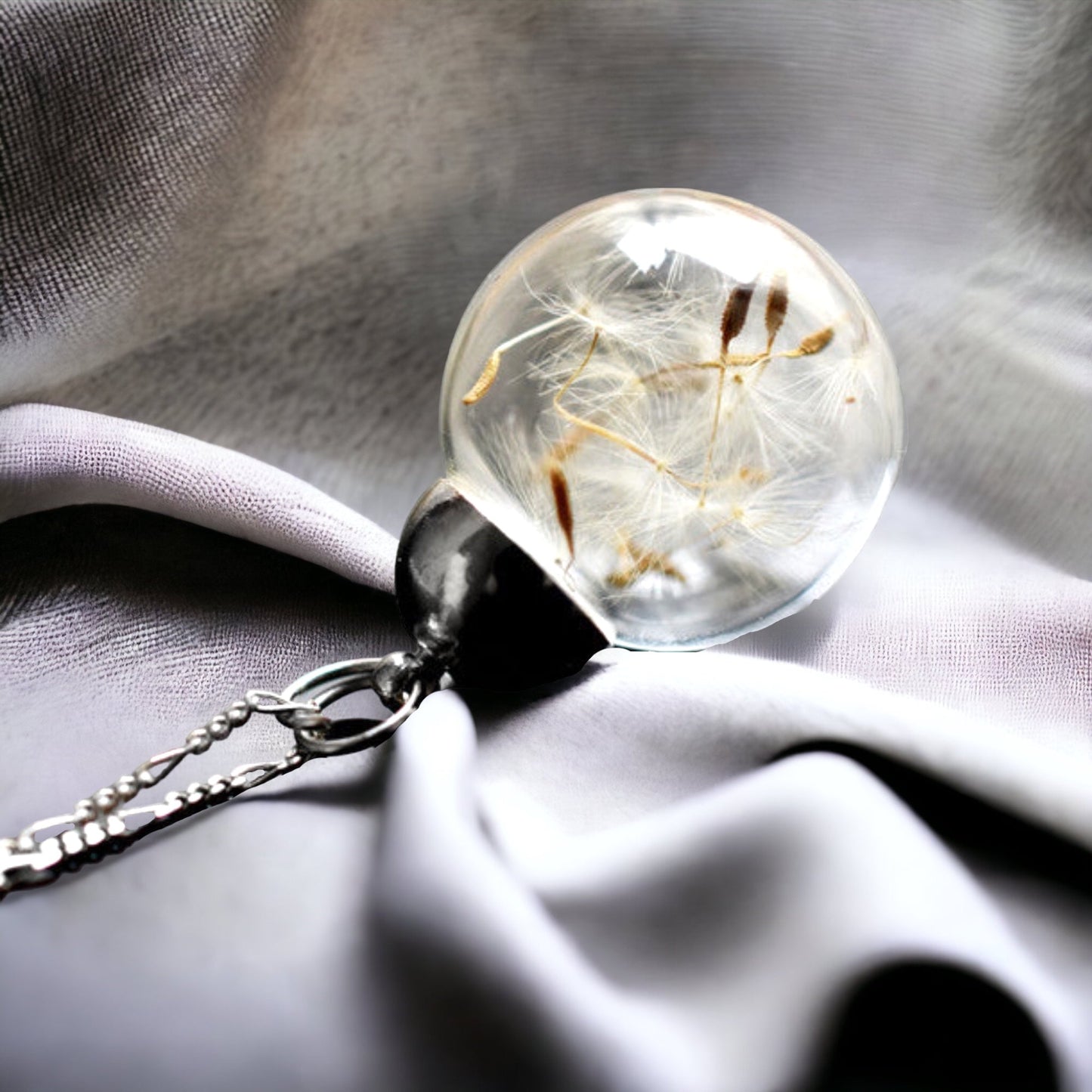 925 silver minimalist puff flowers chain