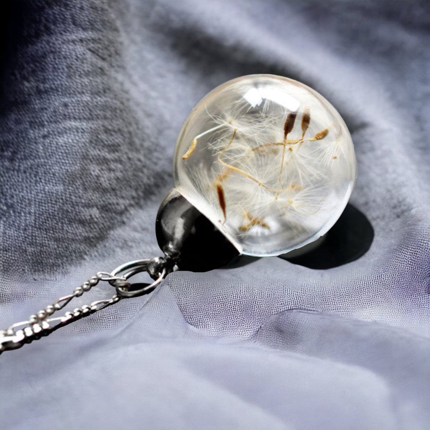 925 silver minimalist puff flowers chain
