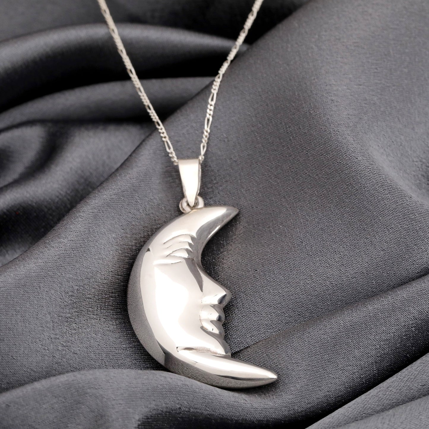 925 Crescent Moon Sterling Silver Necklace