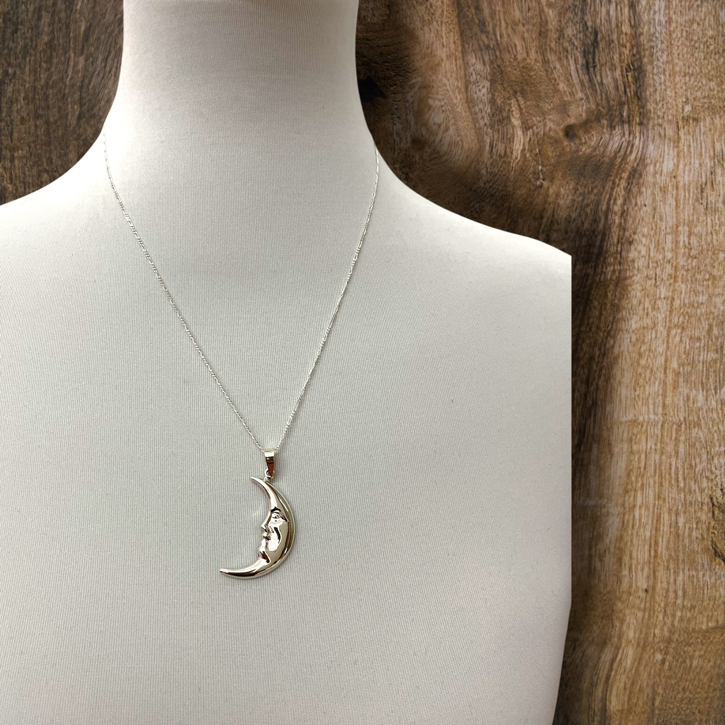 925 Crescent Moon Sterling Silver Necklace