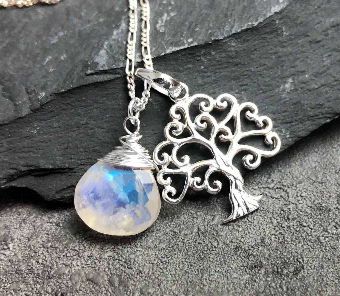 Grob & Moonstone — 925 Sterling Silver Gemstone Chain