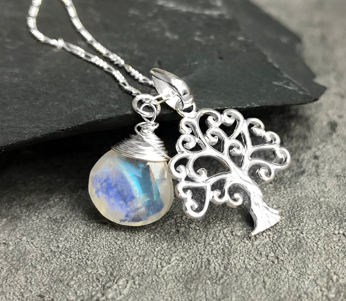 Grob & Moonstone — 925 Sterling Silver Gemstone Chain