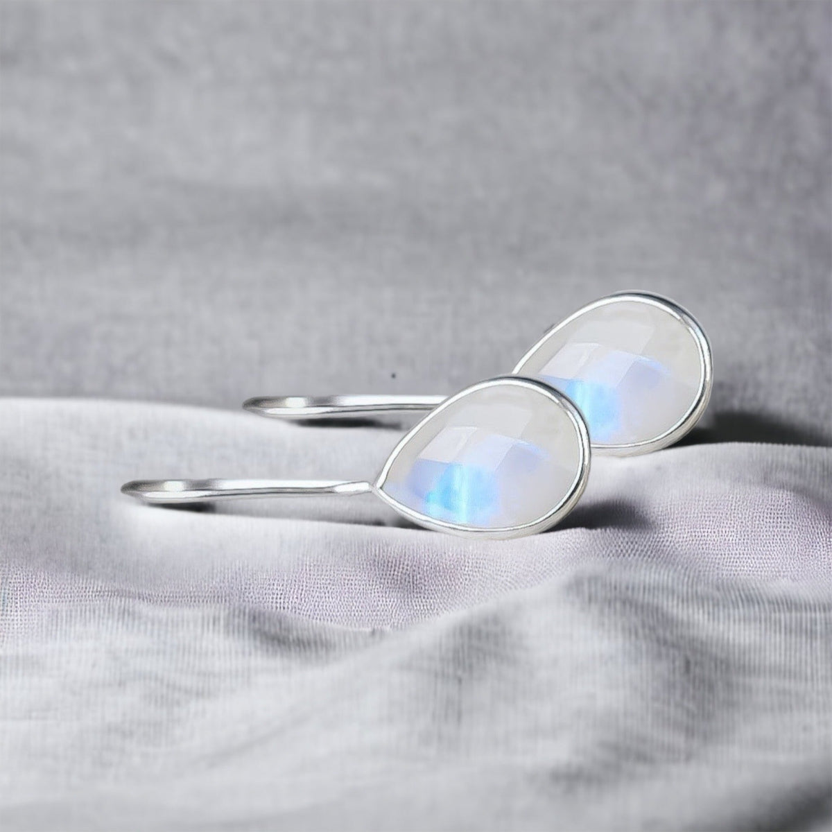 Moonstone Gemstone Earrings - 925 Sterling Silver Jewelry - OHR925-93